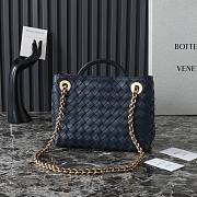 Okify Bottega Veneta Small Andiamo Chain Bag In Dark Blue 25x22x10.5cm  - 4