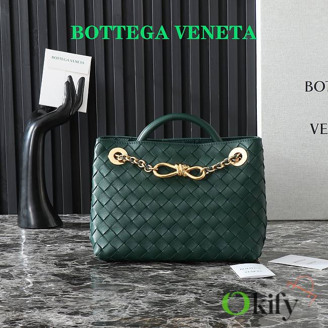 Okify Bottega Veneta Small Andiamo Chain Bag In Emerald Green 25x22x10.5cm  - 1