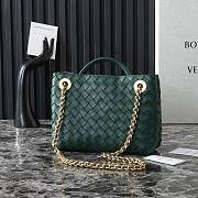 Okify Bottega Veneta Small Andiamo Chain Bag In Emerald Green 25x22x10.5cm  - 3