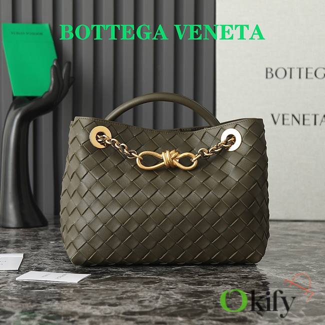 Okify Bottega Veneta Small Andiamo Chain Bag In Kaki 25x22x10.5cm  - 1