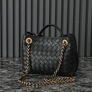 Okify Bottega Veneta Small Andiamo Chain Bag In Black 25x22x10.5cm  - 5