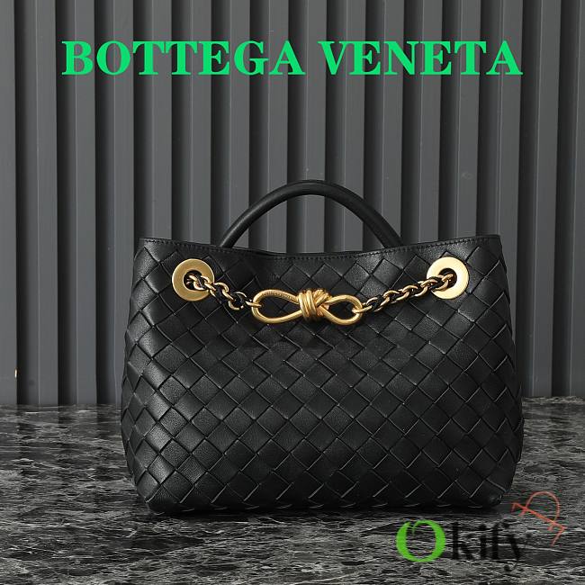 Okify Bottega Veneta Small Andiamo Chain Bag In Black 25x22x10.5cm  - 1