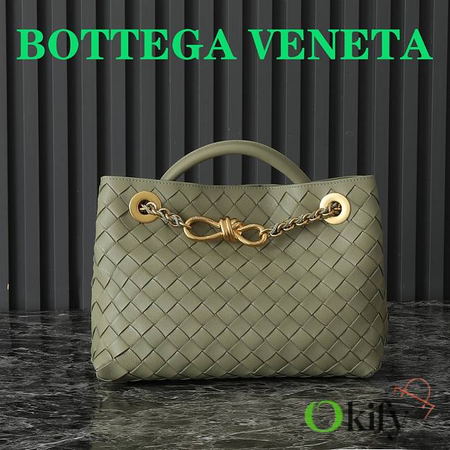 Okify Bottega Veneta Small Andiamo Chain Bag In Light Green 25x22x10.5cm  - 1