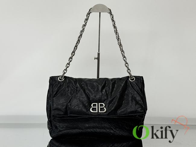 Okify Balenciaga Medium Monaco Black Bag 32.5x22x9.9cm  - 1