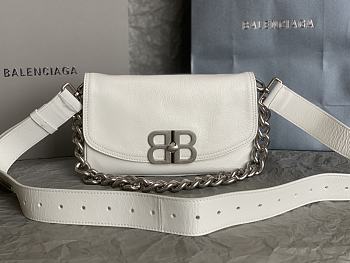 Okify Balenciaga Small BB Soft White Flap Bag 14x23x3cm 