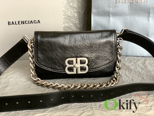 Okify Balenciaga Small BB Soft Black Flap Bag 14x23x3cm  - 1