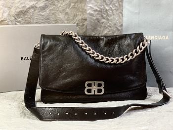 Okify Balenciaga Large BB Soft Black Flap Bag 24x36x4cm 