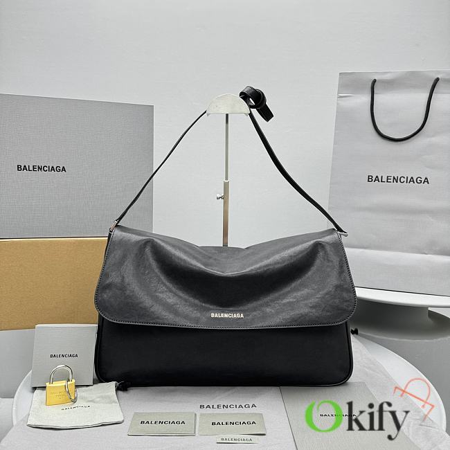 Okify Balenciga Large Grungy Black Bag 42x27x9cm  - 1