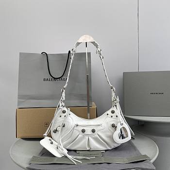 Okify Balenciaga Large Le Cagole Half Crescent White Bag 33x16x8.4cm