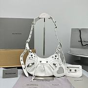 Okify Balenciaga Small Le Cagole Half Crescent White Bag 26x16x9.9cm - 1