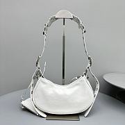 Okify Balenciaga Small Le Cagole Half Crescent White Bag 26x16x9.9cm - 5