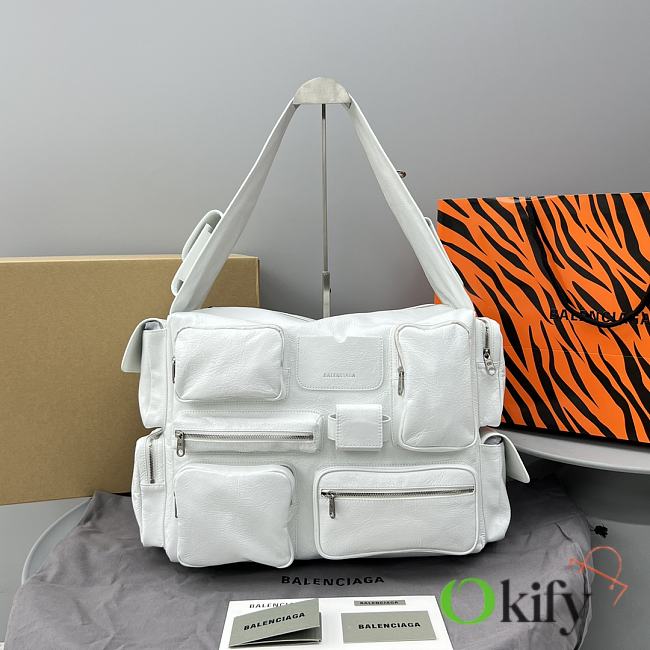 Okify Balenciaga Superbusy Large Sling Bag In White 40x28x18cm  - 1