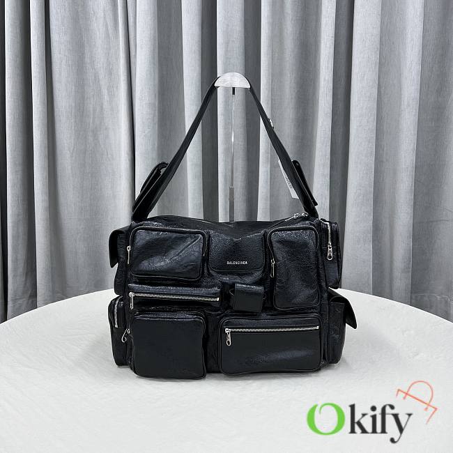 Okify Balenciaga Superbusy Large Sling Bag In Black 40x28x18cm  - 1