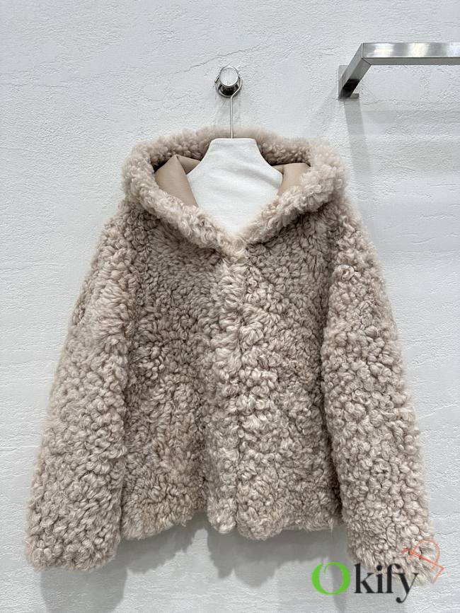 Okify Celine Hooded Tuscan Fur Short Coat SML  - 1