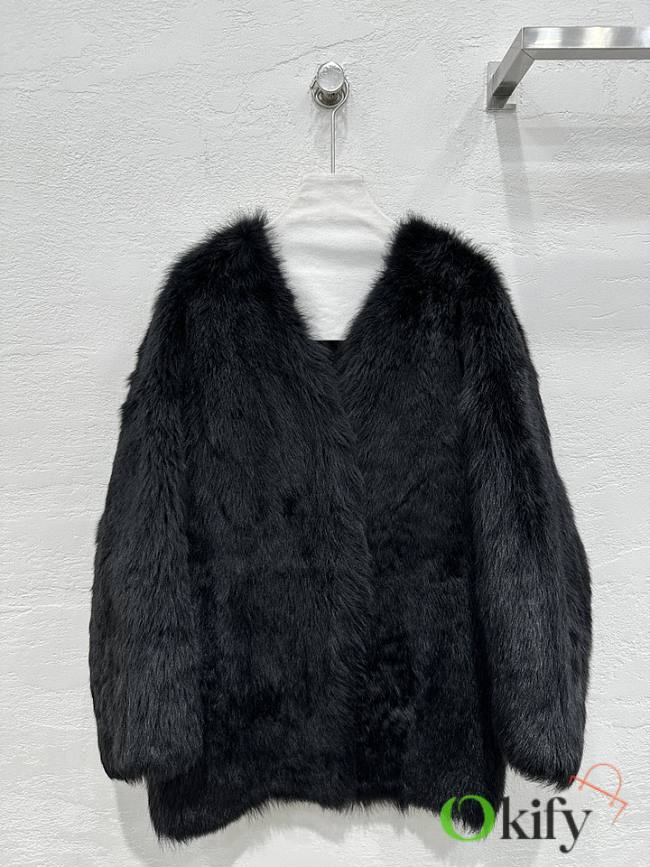 Okify Celine Tuscan Black Fur Coat SML  - 1