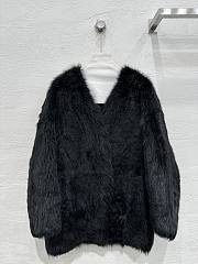 Okify Celine Tuscan Black Fur Coat SML  - 1