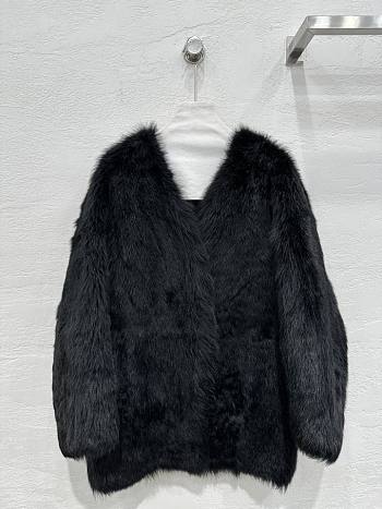 Okify Celine Tuscan Black Fur Coat SML 