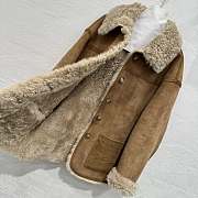 Okify YSL Brown Suede Fur Jacket SML  - 5