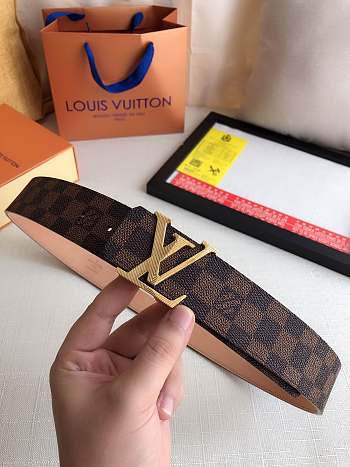 Okify Louis Vuitton Damier Gold Hardware Belt 39mm 19596