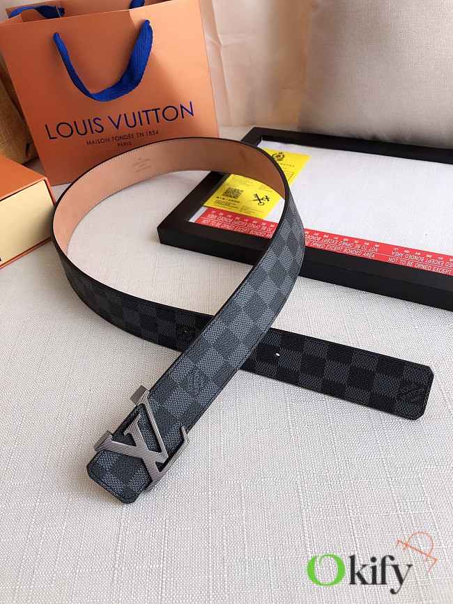 Okify Louis Vuitton Damier Black Hardware Belt 39mm 19597 - 1