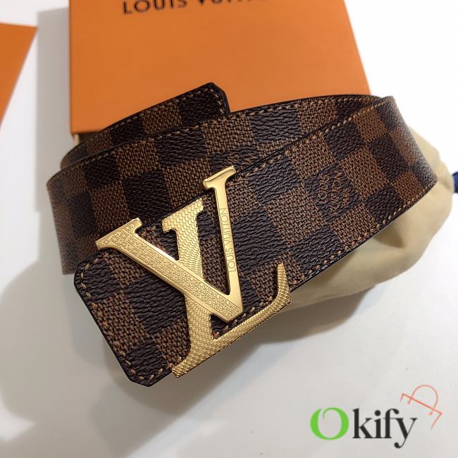 Okify Louis Vuitton Damier Gold Hardware Belt 39mm 19599 - 1