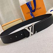 Okify Louis Vuitton Black Belt With Silver Hardware 39mm 19605 - 1