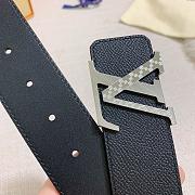 Okify Louis Vuitton Black Belt With Silver Hardware 39mm 19605 - 4