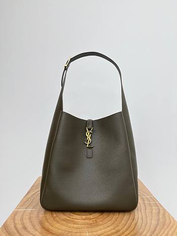 Okify YSL LE 5 A 7 Supple Large Hobo Bag In Olive Green 30x31x13cm