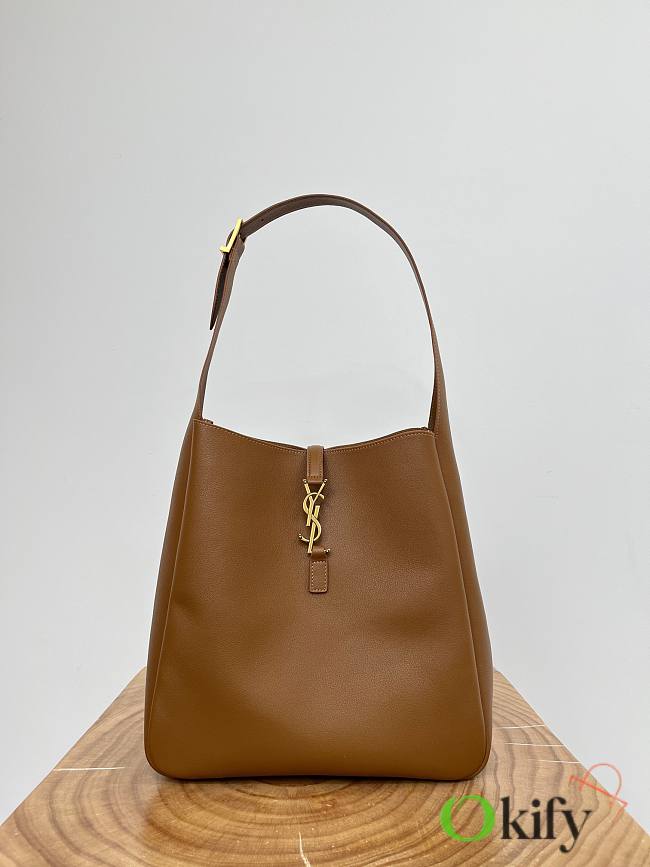 Okify YSL LE 5 A 7 Supple Large Hobo Bag In Caramel Brown 30x31x13cm - 1