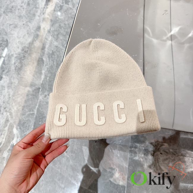 Okify Gucci Cream Beanie Hat 19633 - 1