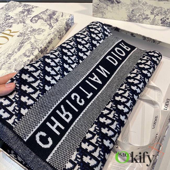 Okify Dior Blue Cashmere Scarf 32*180cm - 1