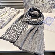 Okify Dior Grey Gray Cashmere Scarf 32*180cm - 3