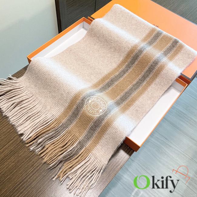 Okify Hermes Cashmere Scarf 32x180cm 19645 - 1