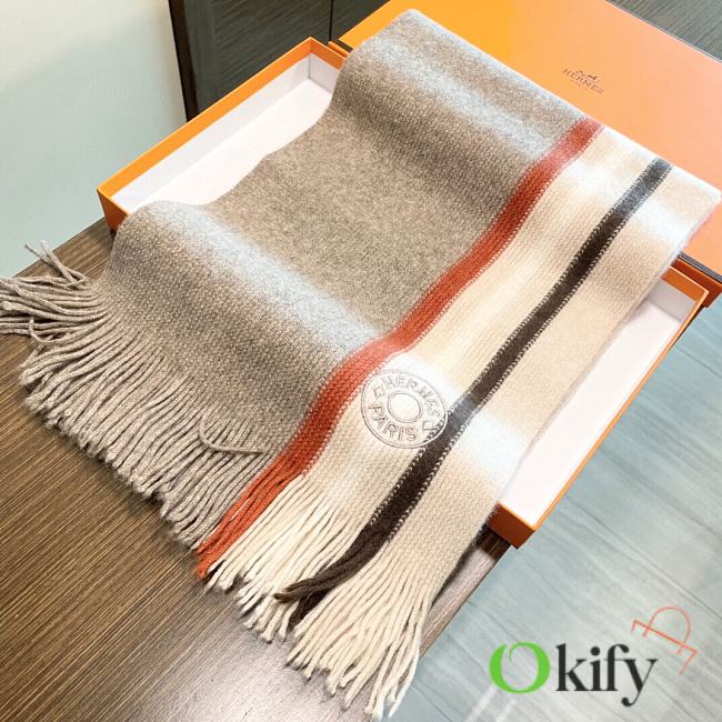 Okify Hermes Cashmere Scarf 32x180cm 19646 - 1