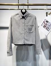 Okify MiuMiu grey gray corduroy shirt jacket SML  - 1