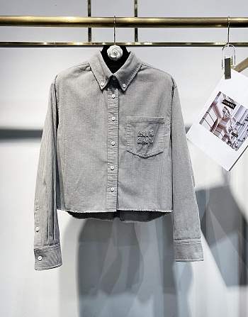 Okify MiuMiu grey gray corduroy shirt jacket SML 