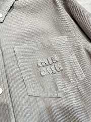 Okify MiuMiu grey gray corduroy shirt jacket SML  - 2