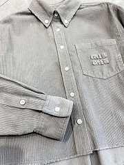 Okify MiuMiu grey gray corduroy shirt jacket SML  - 3