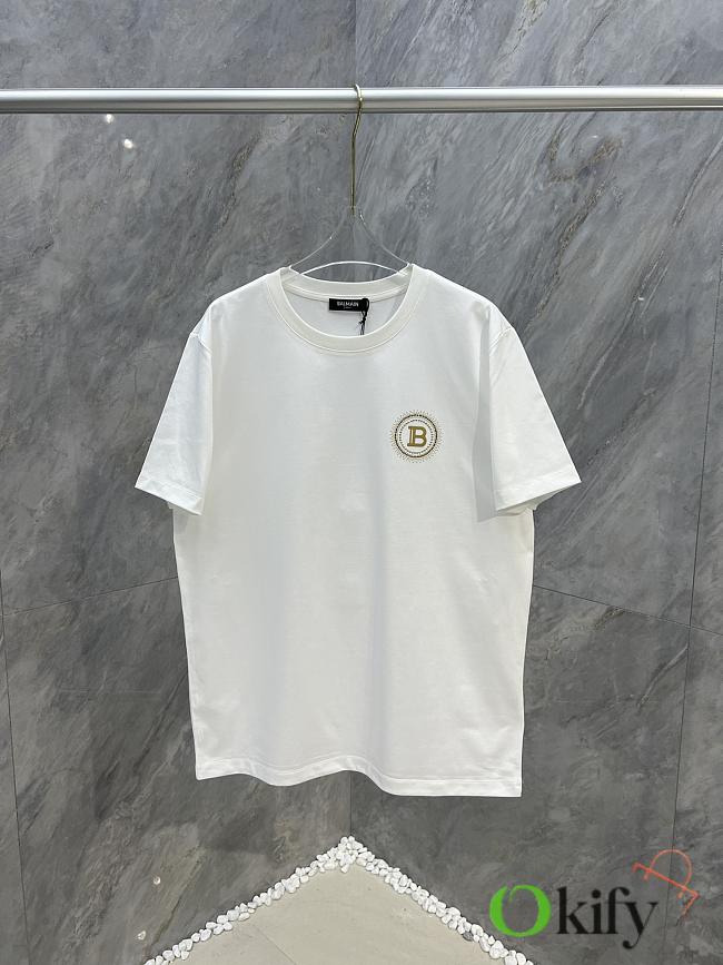 Okify Balmain White T-shirt S-3XL 19669 - 1