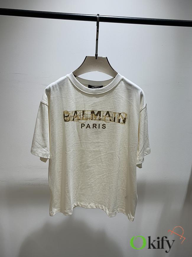 Okify Balmain White T-shirt SML 19675 - 1