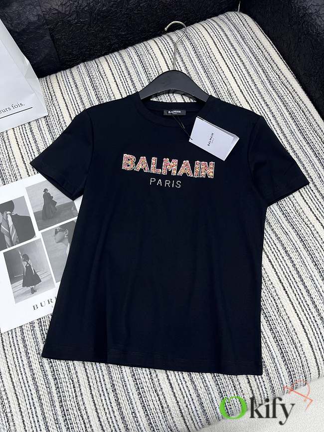 Okify Balmain Black T-shirt SML 19677 - 1