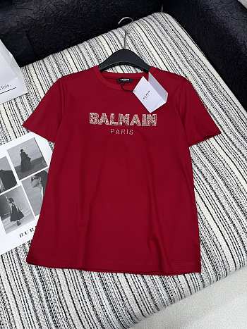 Okify Balmain Red T-shirt SML 19678