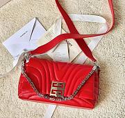 Okify Givenchy Small 4G Soft Bag in red quilted leather with chain 25x15x6cm - 1