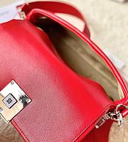 Okify Givenchy Small 4G Soft Bag in red quilted leather with chain 25x15x6cm - 3