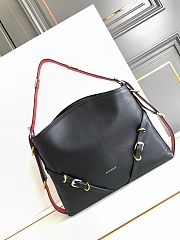 Okify Givenchy Black Voyou Bag With Red Strap 40x27x6.5cm  - 1