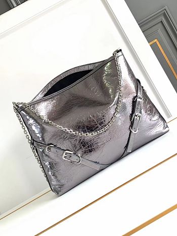 Okify Givenchy Medium Silver Voyou Chain bag in laminated leather 40x27x6.5cm 