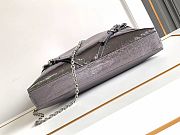 Okify Givenchy Medium Silver Voyou Chain bag in laminated leather 40x27x6.5cm  - 3