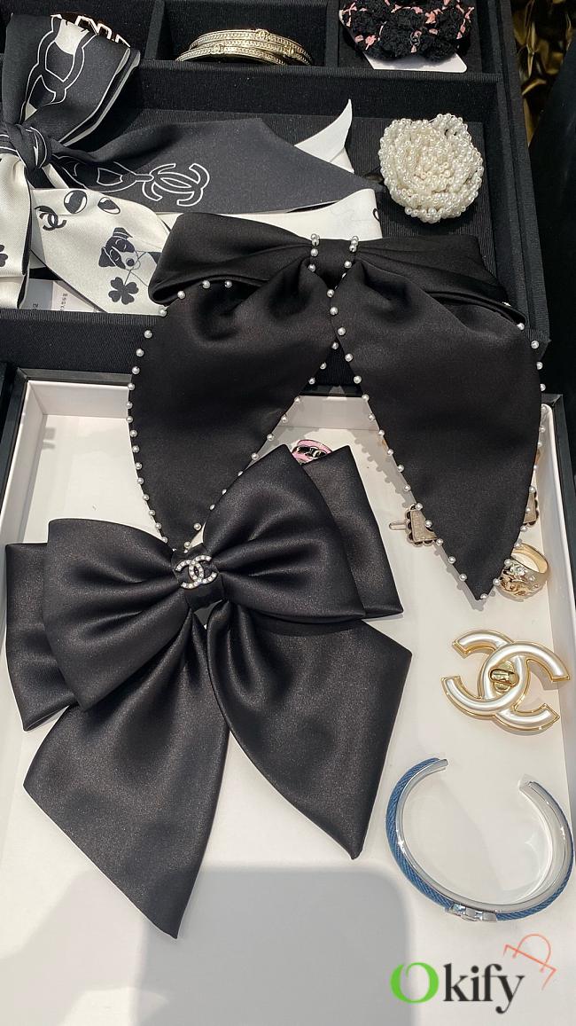 Okify Chanel Set 2 Black Bow Hairclip 19740 - 1