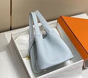 Okify Hermes Picotin Lock 22 In Light Blue 22x21x17cm  - 4