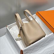 Okify Hermes Picotin Lock 18 In Cream 18x19x13cm  - 3